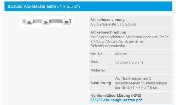 Haug Alu-Gerteleiste - 883296