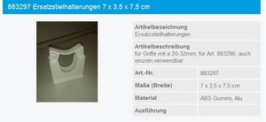 Haug Ersatzstielhalterung Alu ABS Gummi Alu für Art.-Nr.: 883296 - 883297