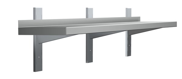 Edelstahl Wandbord 1600x300mm mit Aufkantung hinten