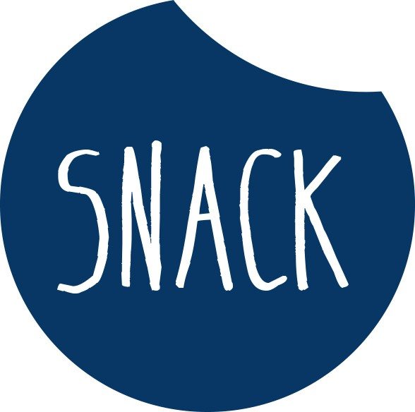 Etiketten Snack 50mm blau m.weißer Schrift 1000St. - 844206