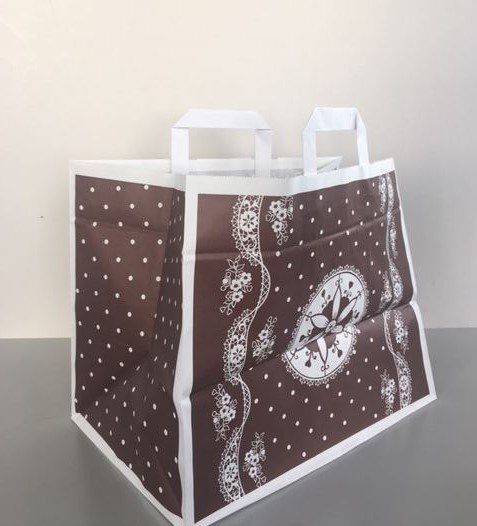 PapTrageTa 32x21x27cm braun Konditor groß Spitzenmotiv 80g - 651100