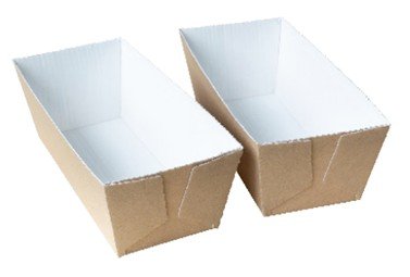 Kastenbackform 160x65x60mm Papier braun/weiß