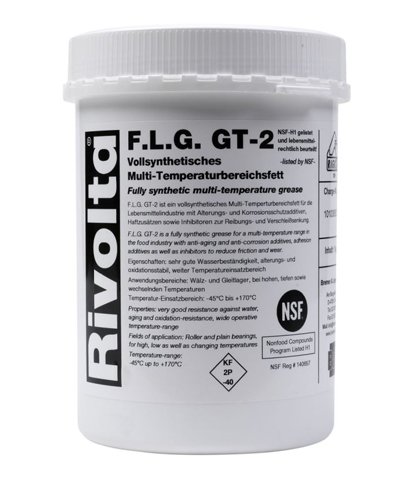 Rivolta Fett, Lebensmittelecht F.L.G. GT-2 Vollsynthetisches Multitemperaturbereichsfett - 62652