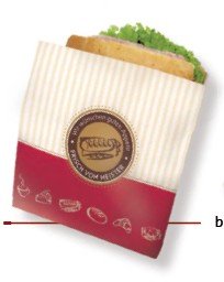 Snackbtl 2seitig offen 16x16cm Pergamentersatz Frisch vom Meister - 685653